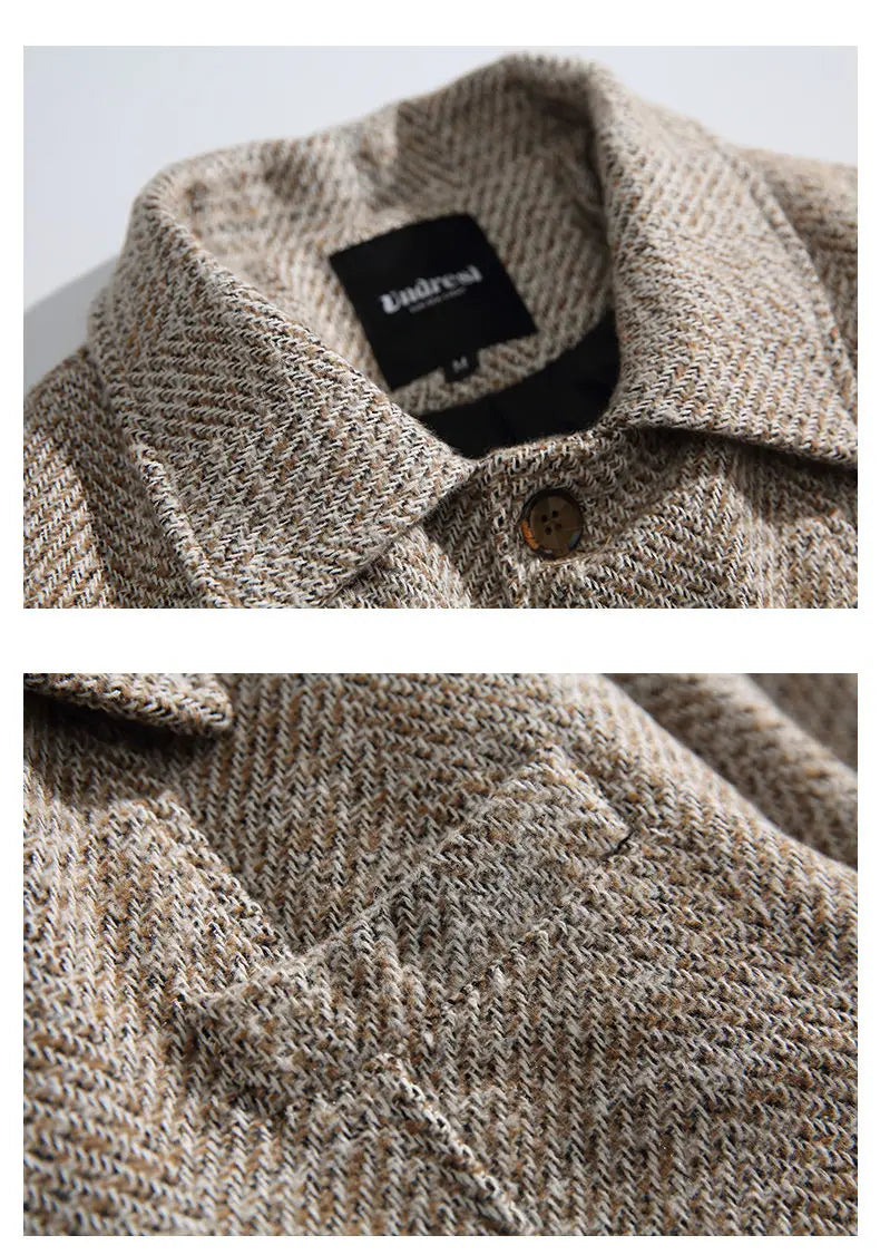 Plaid Woolen Quilted Long Coat
