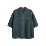 Casual Vintage Loose Fit Denim Shirt