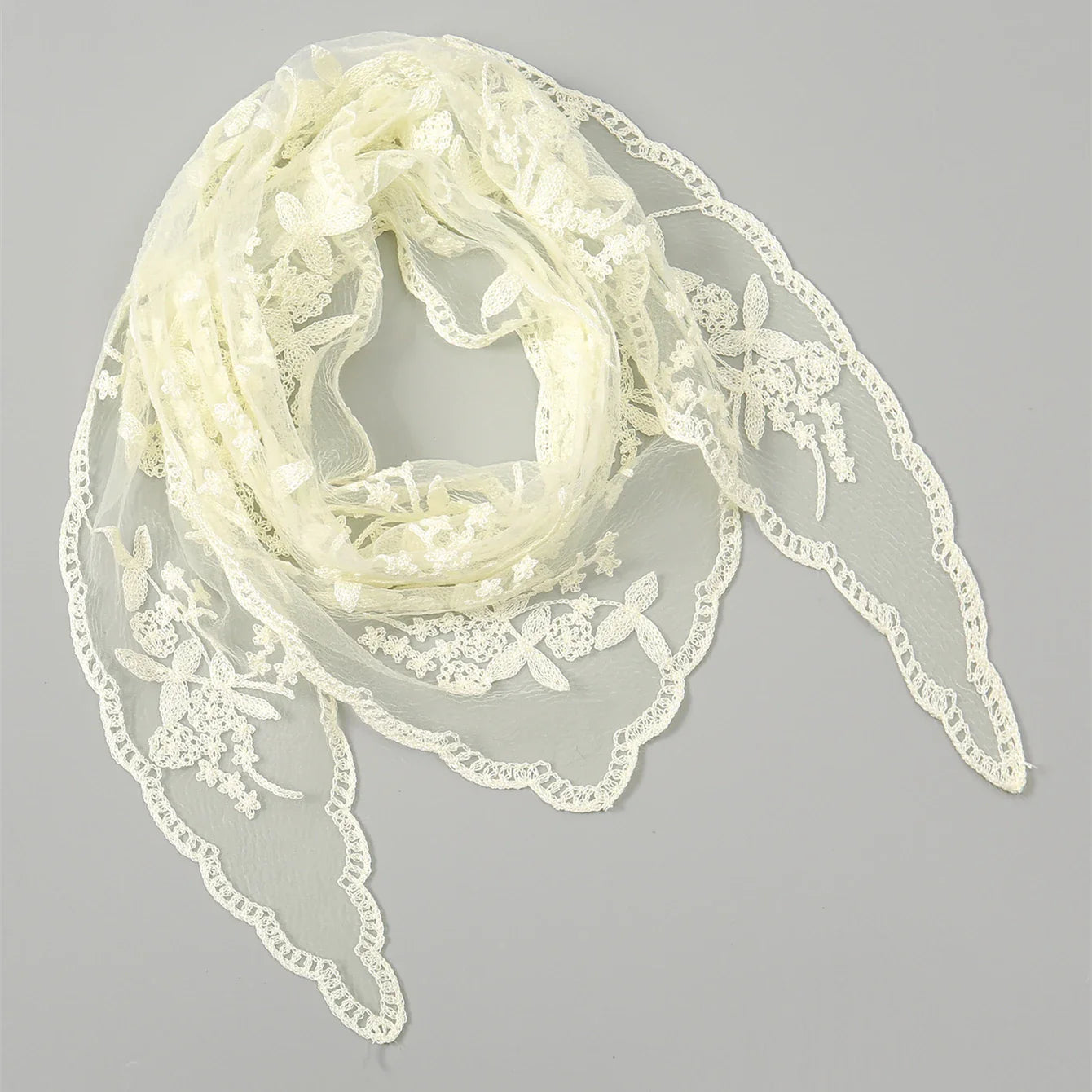 Soft Girl Solid Color Hollow Out Headscarf