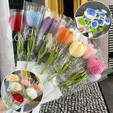Gestrickter Rosen-Tulpen-Blumenstrauß für Hochzeiten