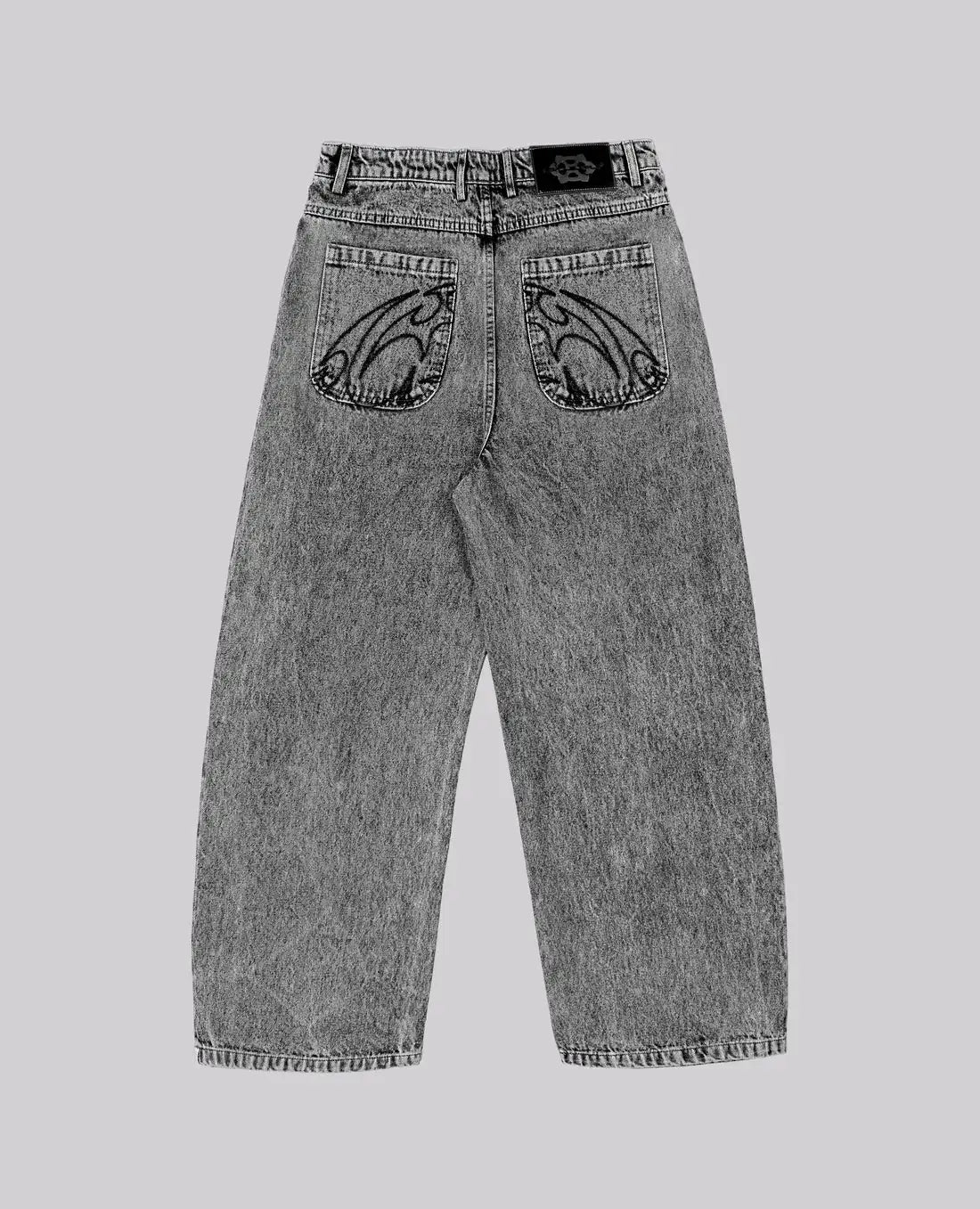 Embroidery Baggy Loose Straight Jeans