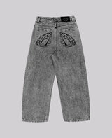 Embroidery Baggy Loose Straight Jeans
