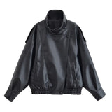 Women's Faux Leather Black Jacket