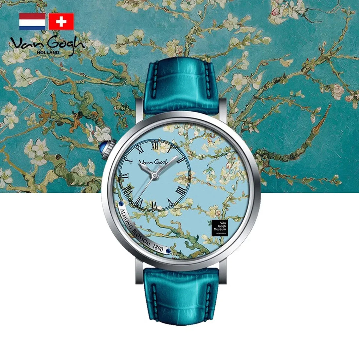 Van Gogh Almond Art Watch