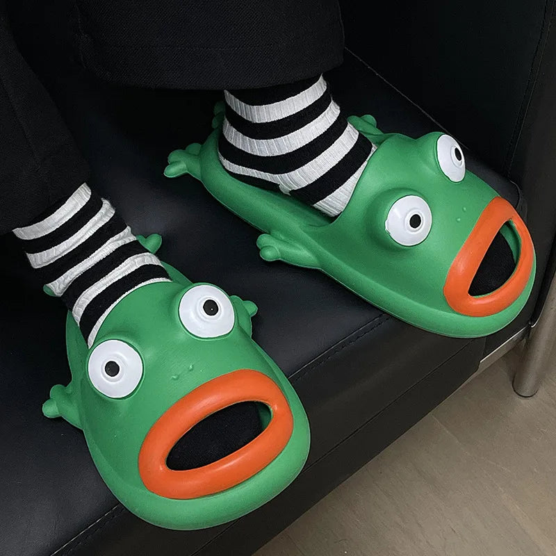 Cute Cartoon Frog Slippers