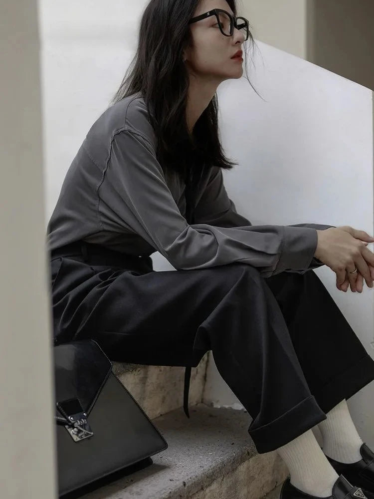 Autumn White Korean Style Shirt