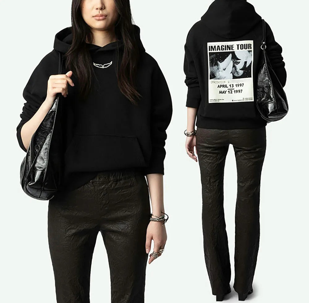 Casual Raglan Wing Detail Hoodie