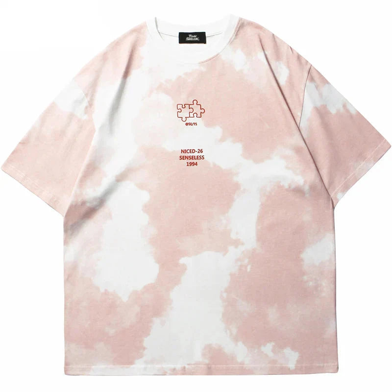 Colorful Puzzle Print T-Shirt