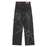 Cyberpunk Vintage Spider Net Jeans