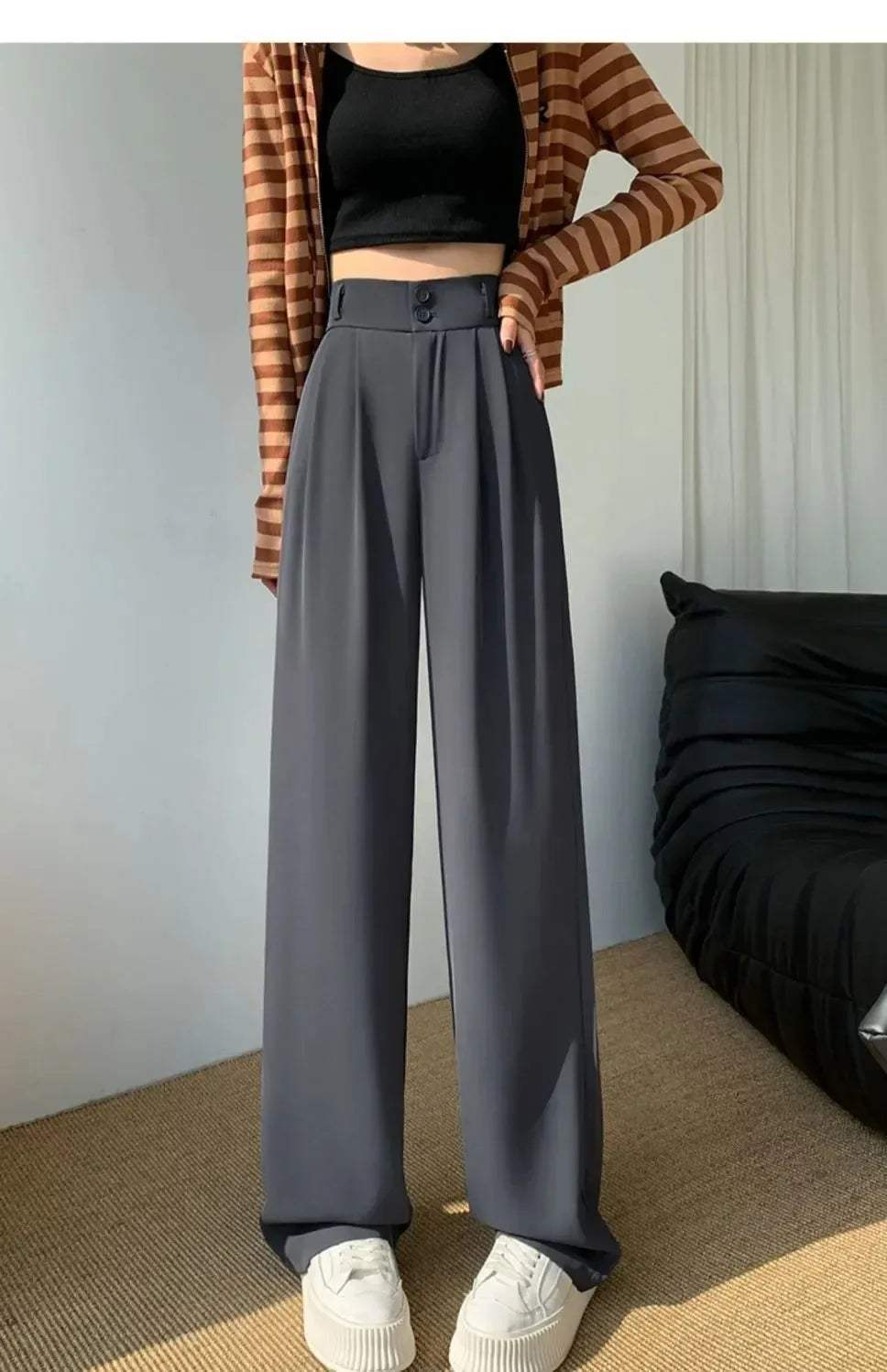 Corporate Girl Wide-leg Korean Style Pants