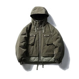 Winter Hooded Down Cargo Jacket