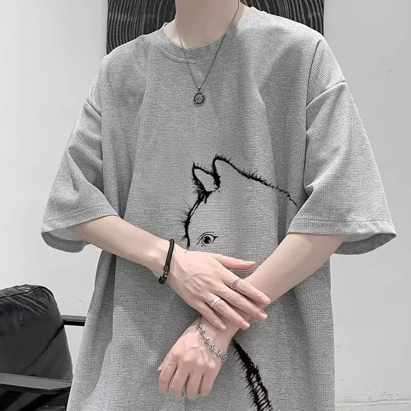 Loose Fit Summer Cat T-Shirt