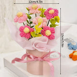 Ramo de flores de ganchillo vintage con flores de rosa