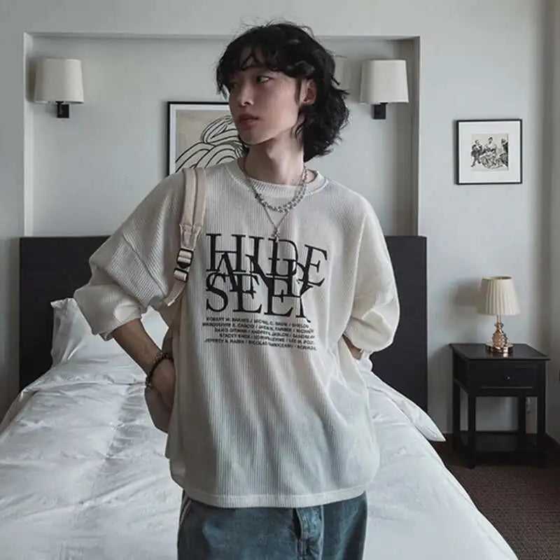 Korean Style Letter Print T-Shirt