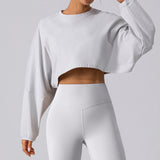 Basic Long Sleeve Sports Crop T-Shirt