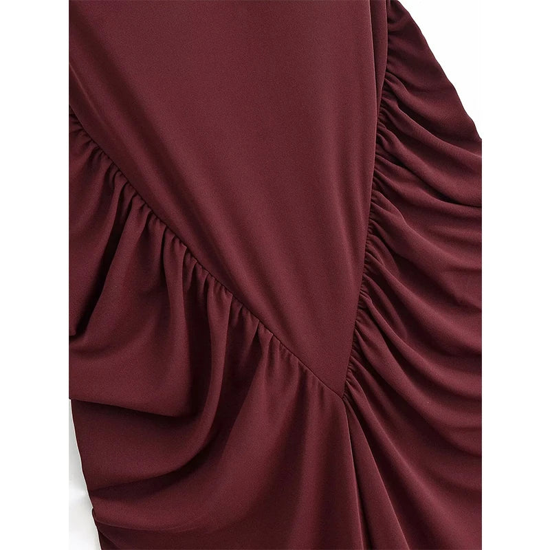 Women's Burgundy Spaghetti Strap Maxi Dresses