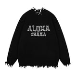 Vintage Loose Knitted Pullover Ripped Sweater