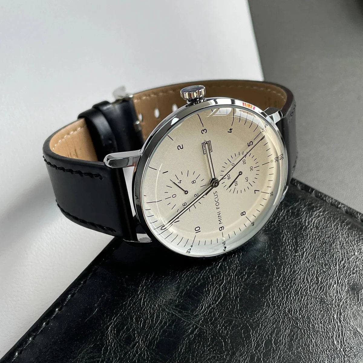 Classic Black Leather Watch