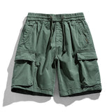 Solid Elastic Waist  Multi Pocket Short
