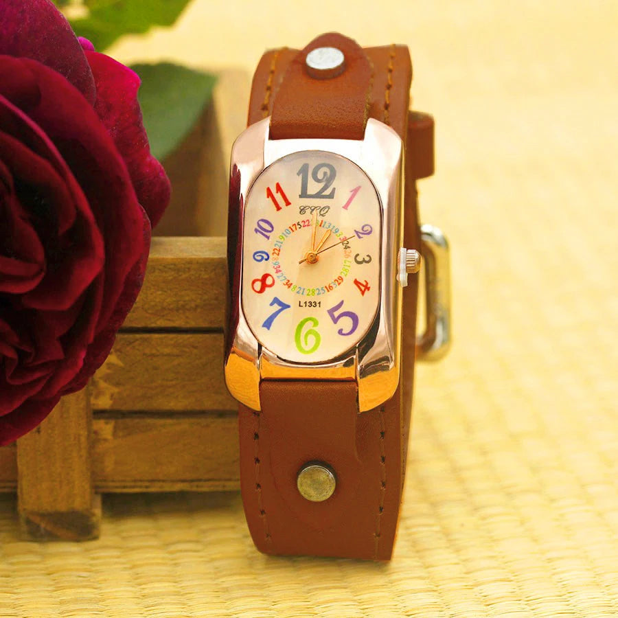 Cow Leather Strap Casual Watch