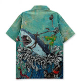 Weird Core Graphic Shark Hawaiian Beach Shirt