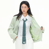 Mint Green Aviator Women's Minimal Varsity Jacket