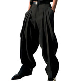 Pleated Solid Color Loose Pants