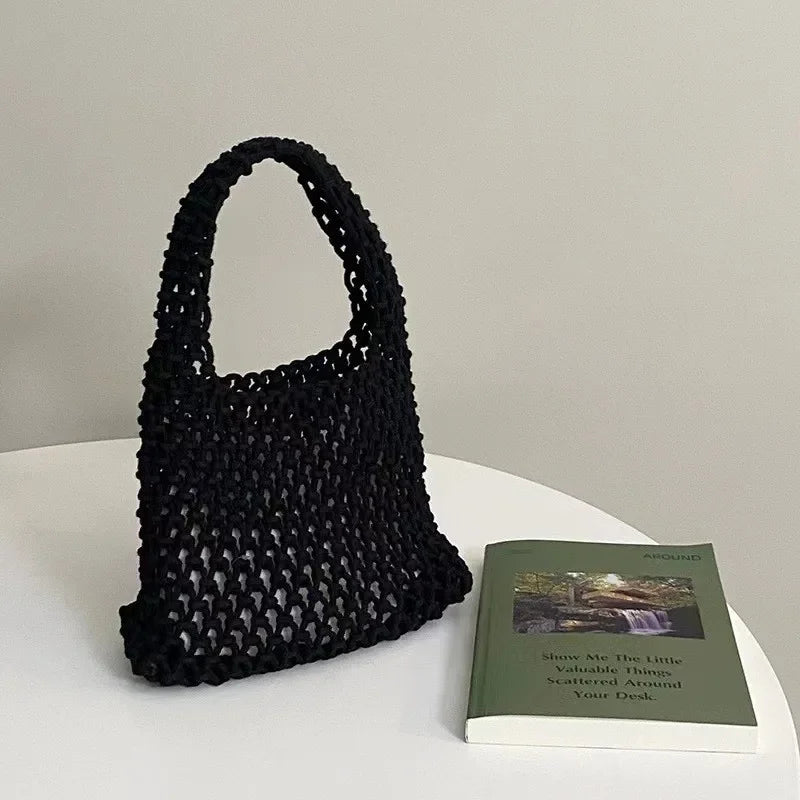 Knitting Crochet Tote Bags Summer Hand Woven