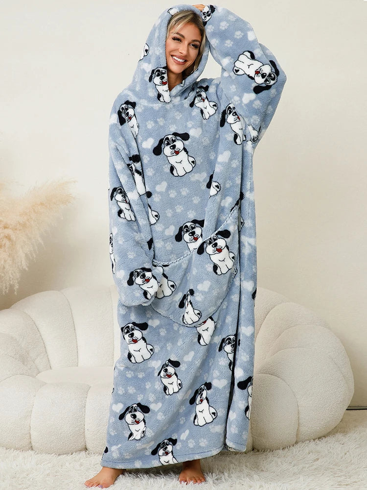Casual Fleece Hooded Giant Blanket