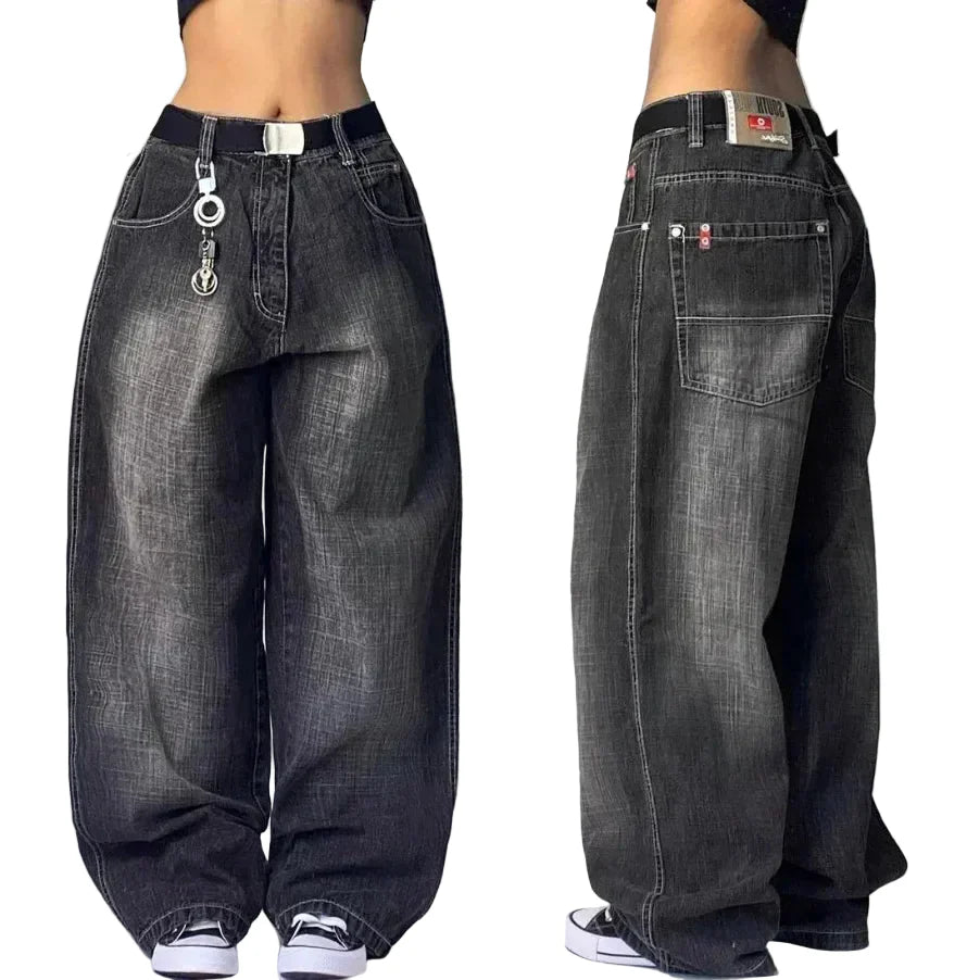 Y2K Black Wide-leg Women's Jeans