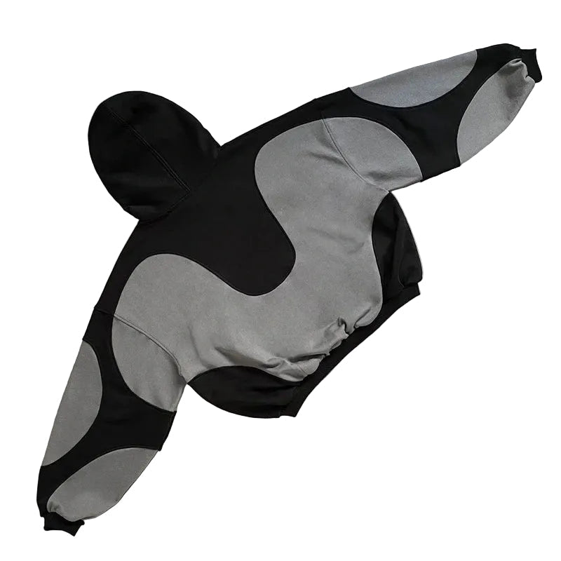 Y2K Bestickter grauer Hoodie