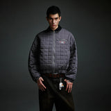 Turn-down Collar Thick Plaid Windbreaker Jacket