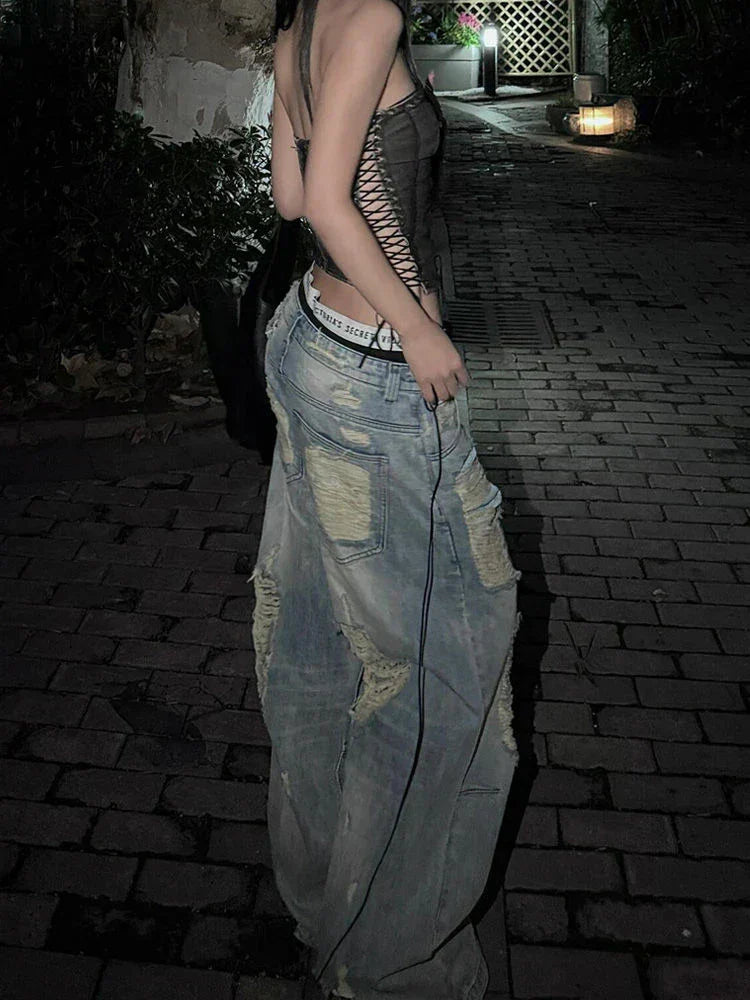 Y2K Women's Distressed High Waist Jeans