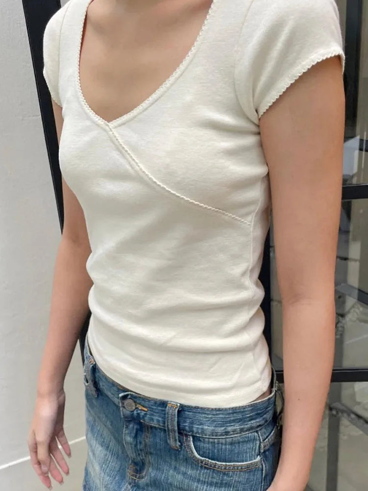 Vintage Slim Summer White T-Shirt