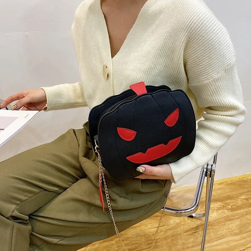 Funny Spooky Bat Halloween Pumpkin Bag