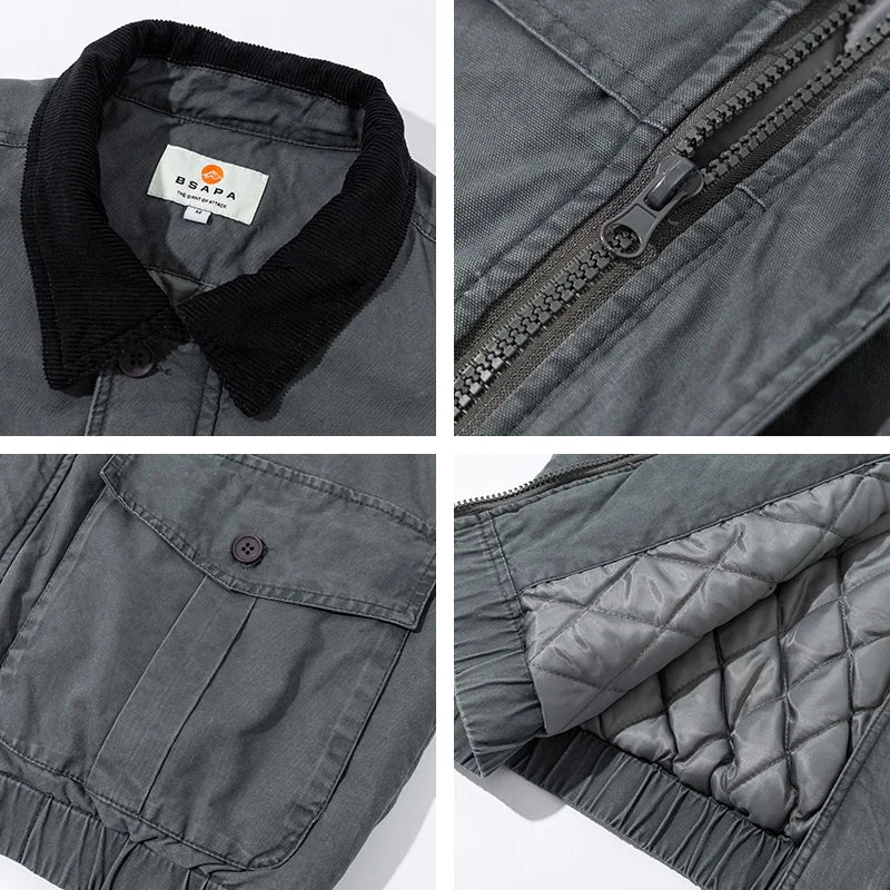 Corduroy Padded Windbreaker Jacket