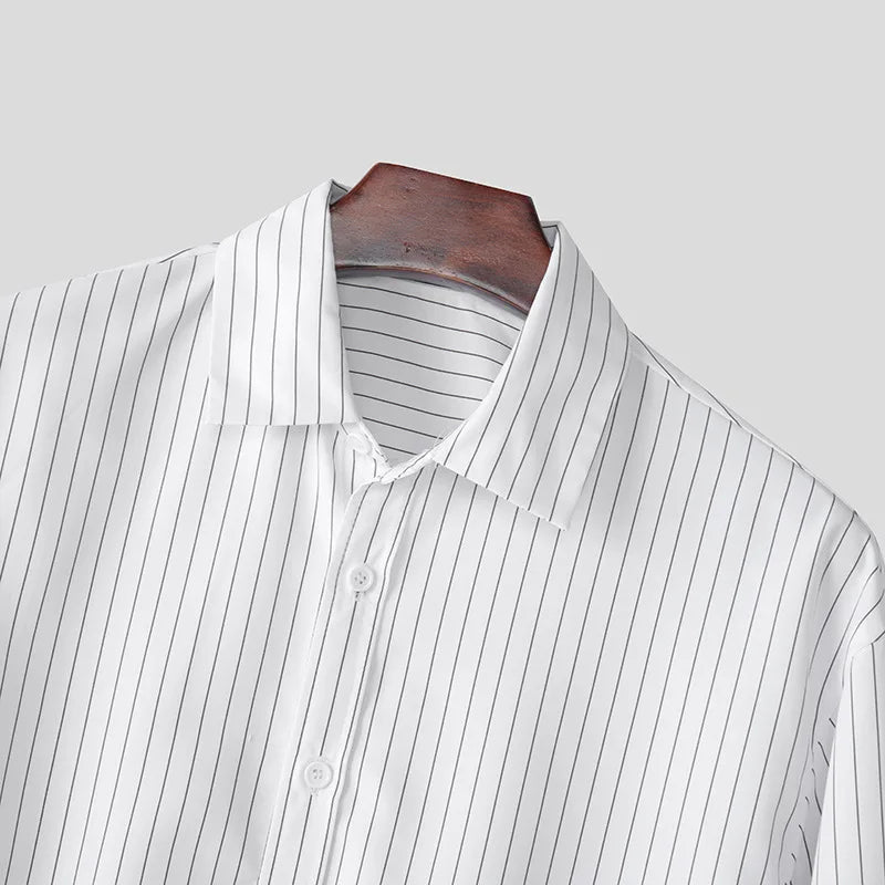 Boxy Fit Korean Style Stripped White Shirt