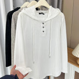 Oversized Solid Color Knitted Hoodie