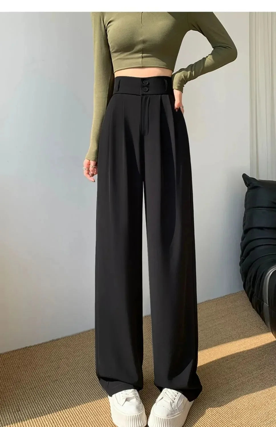 Corporate Girl Wide-leg Korean Style Pants