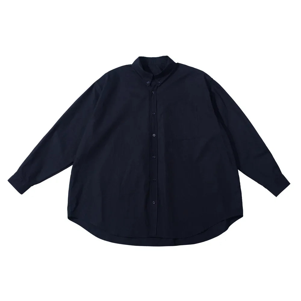 Camisa informal de algodón liso de corte holgado