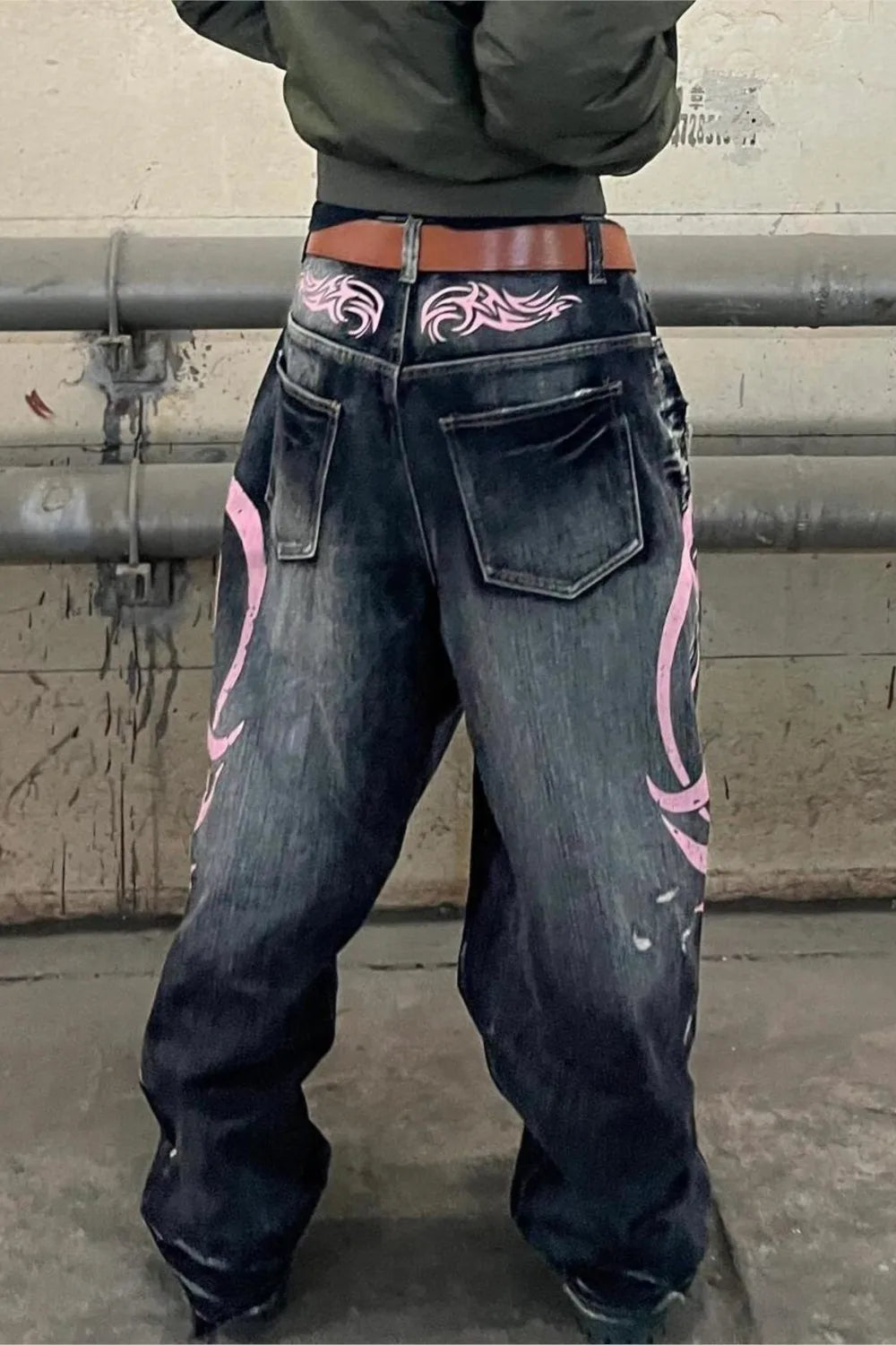 Y2K Tribal Pink Low Rise Jeans