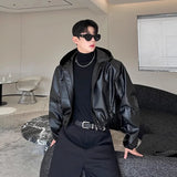 Cyberpunk Hooded PU Leather Jacket