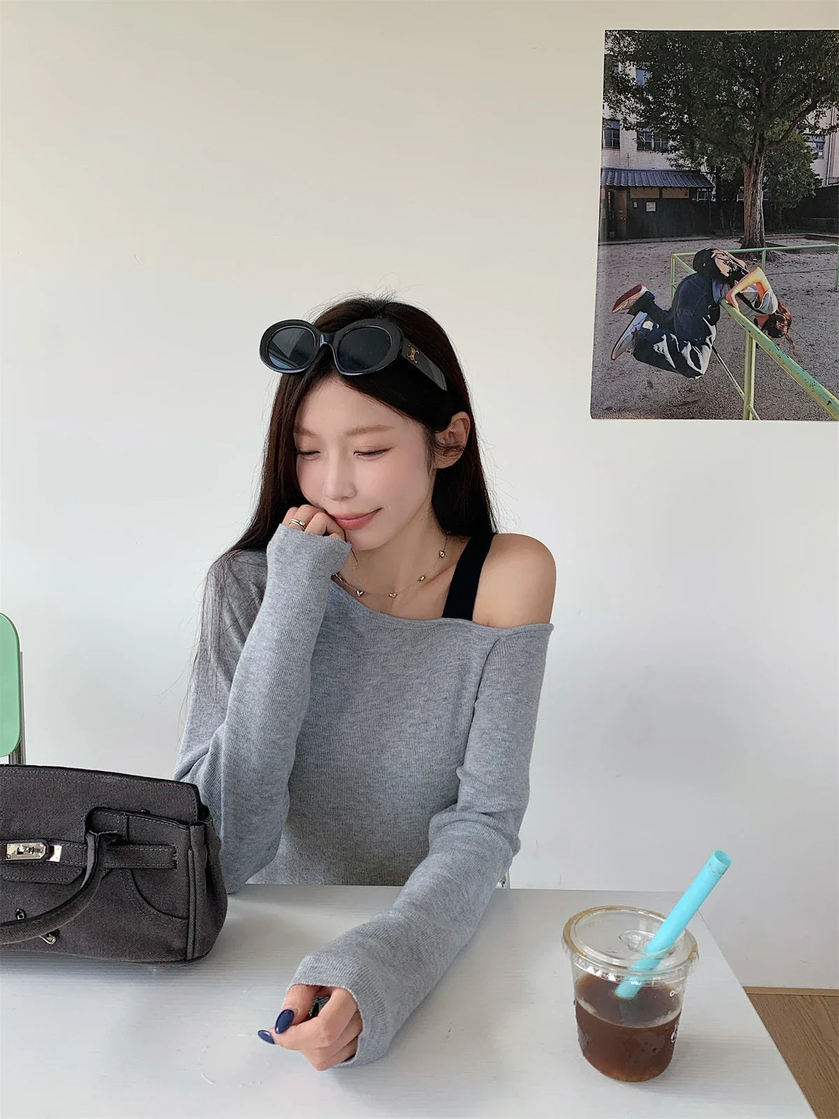 Acubi Knitted Off-shoulder Top