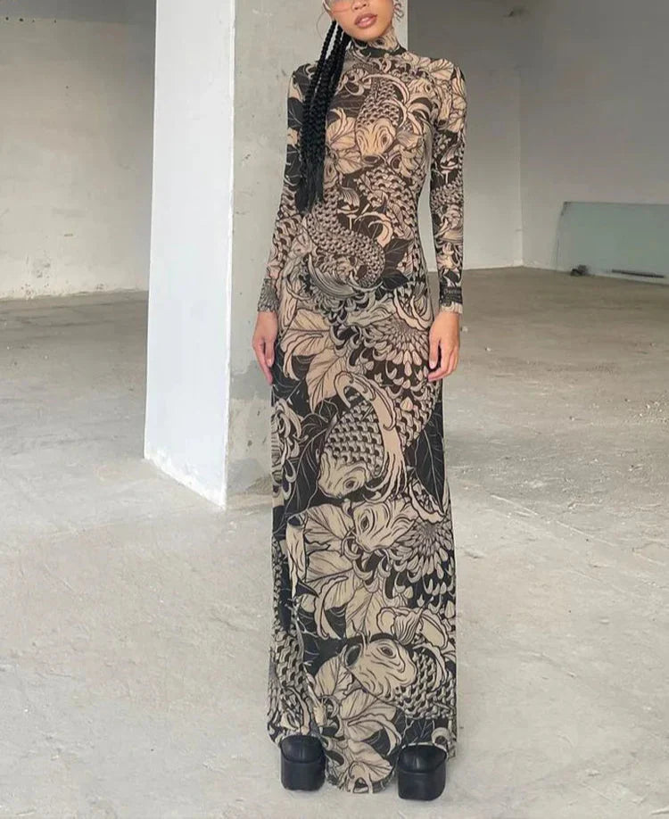 Baddie Tattoo Maxi Dress