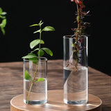Vintage Minimalist Glass Vase Cylinder Flower