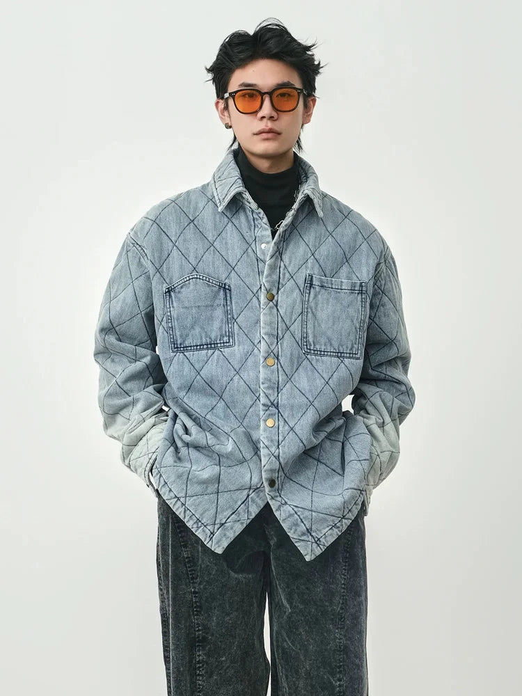 Diamond Stitch Denim Jacket