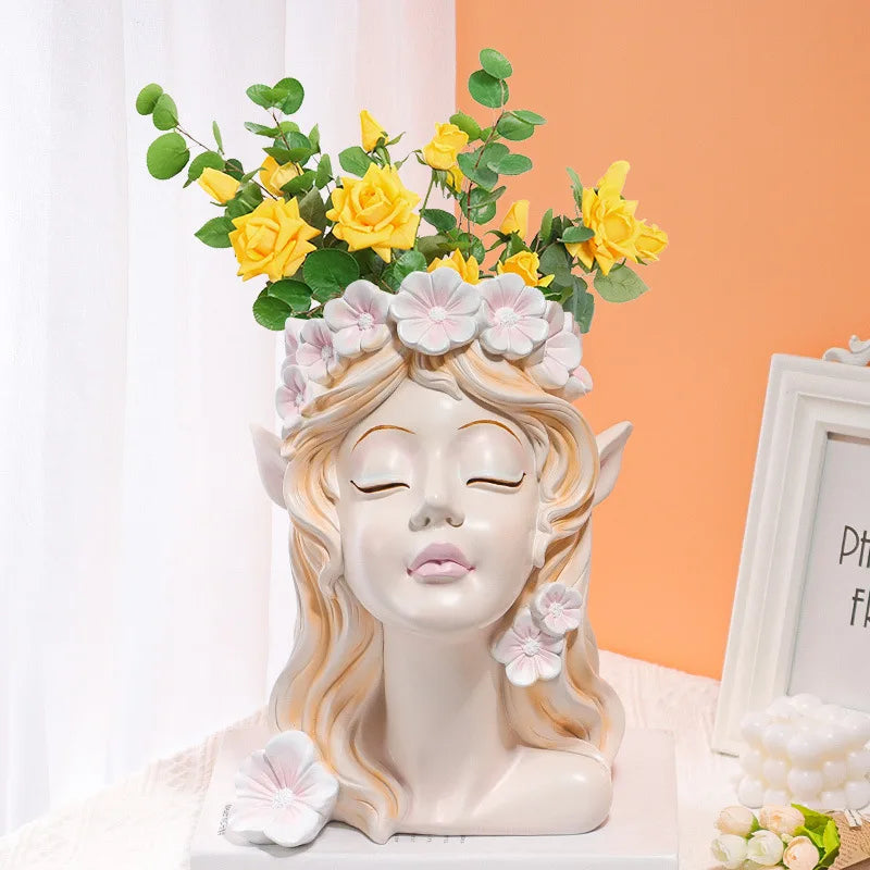 Angel Human Head Vintage Vase