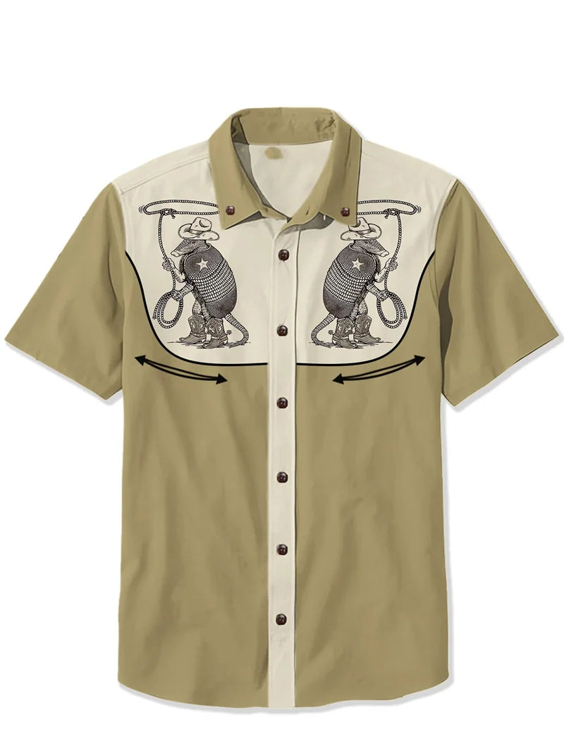 Summer Color Block Button Down Shirt