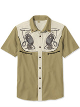 Summer Color Block Button Down Shirt