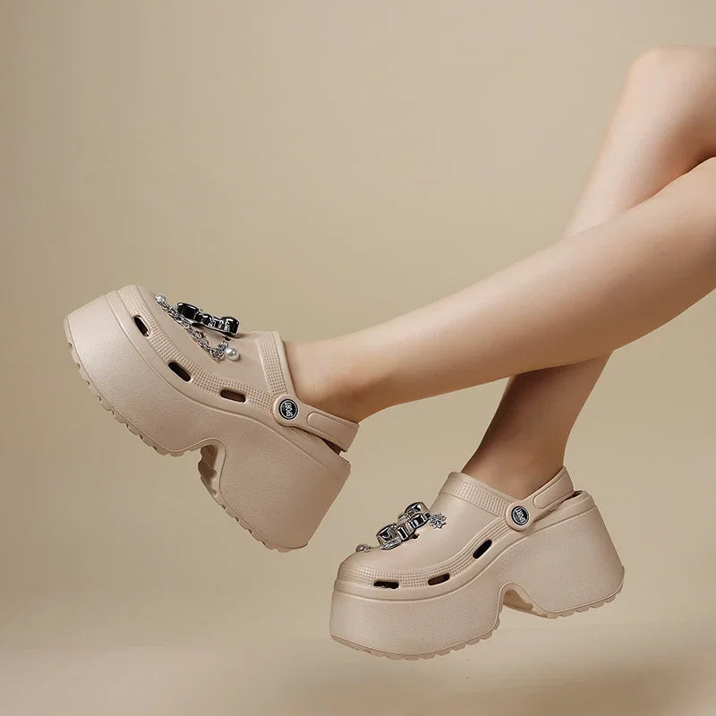 Cyberpunk Women's Shiny Platform Crocs